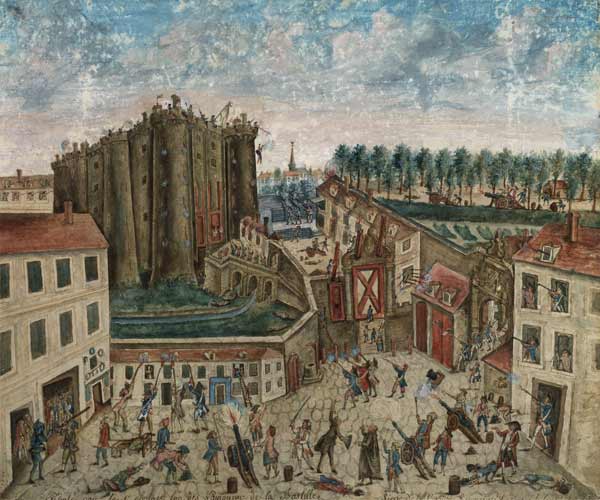 The Siege of the Bastille, 1789 (gouache on card) a Claude Cholat