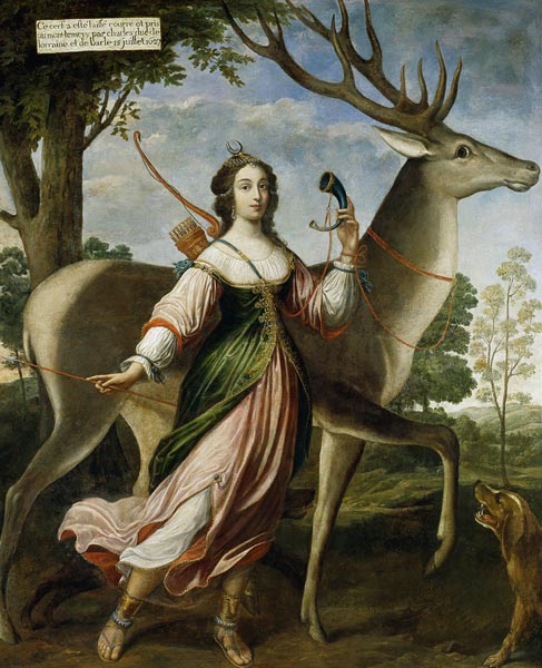 Marie de Rohan-Montbazon (1600-79) Duchess of Chevreuse as Diana the Huntress a Claude Deruet