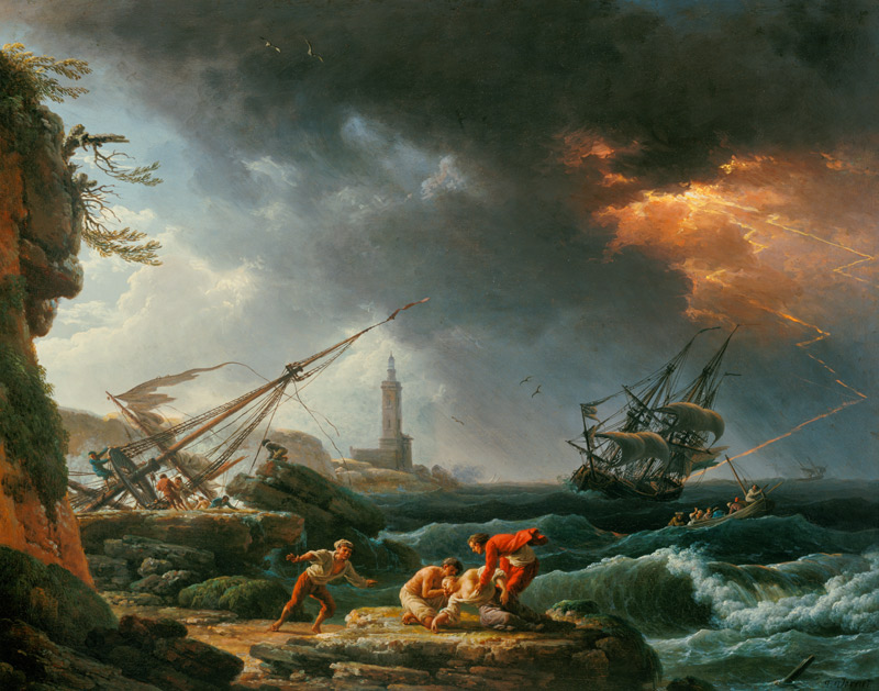 Sea storm. a Claude Joseph Vernet