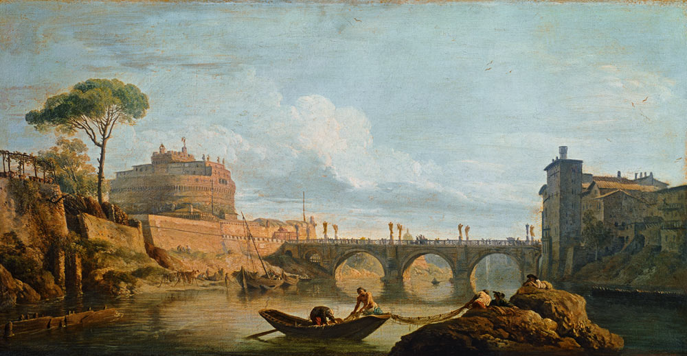 The Bridge and Castle Sant''Angelo a Claude Joseph Vernet