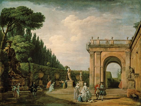 The Gardens of the Villa Ludovisi, Rome a Claude Joseph Vernet