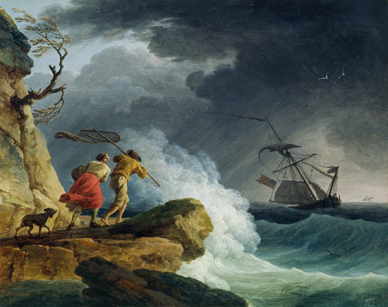 Coastal Scene in a Storm a Claude Joseph Vernet