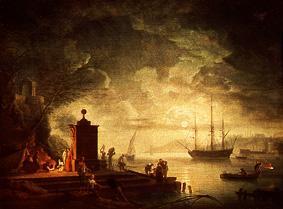 Moon night at the port a Claude Joseph Vernet