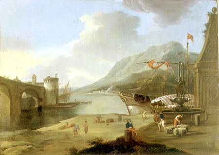 Unloading Galleys in the Straits of Mycenae a Claude Joseph Vernet