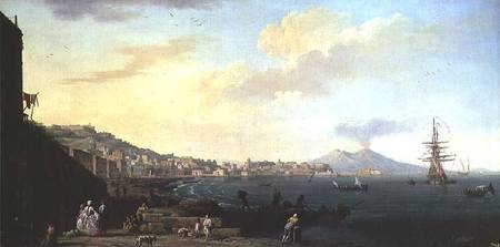 View of Naples with Vesuvius in the Background (pair of 71567) a Claude Joseph Vernet