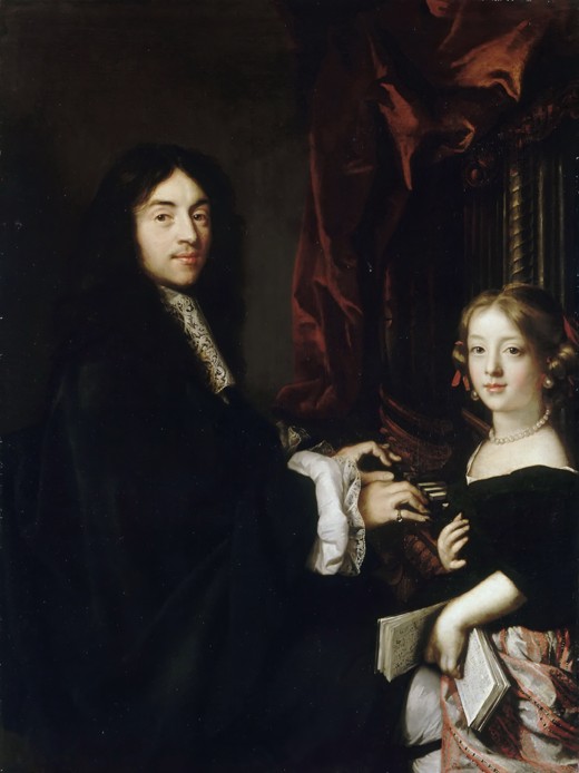 Portrait of the Organist Charles Couperin (1638-1678) with the Daughter a Claude Lefebvre