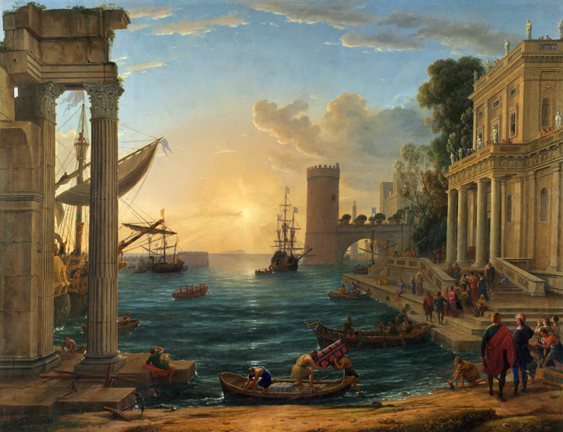Embarkation of the Queen of Saba a Claude Lorrain