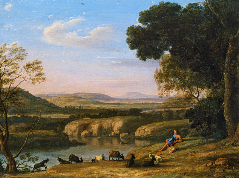 Flusslandschaft mit Ziegenhirt a Claude Lorrain