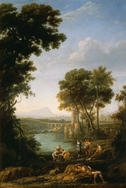 Landscape with the Finding of Moses a Claude Lorrain