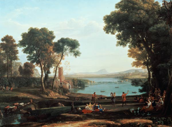 Landscape with the wedding of Isaak and Rebekka a Claude Lorrain