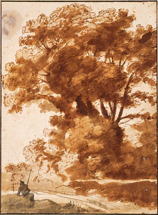 Group of Trees and Resting Sheperd a Claude Lorrain
