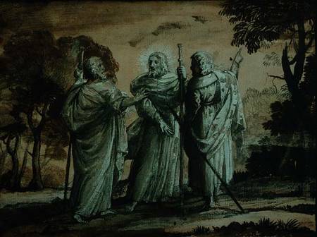 Journey to Emmaus (black chalk & gouache on paper) a Claude Lorrain