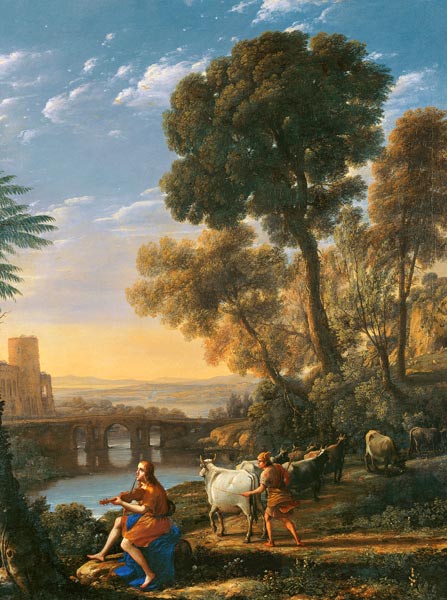 Landscape with Apollo guarding the herds of Admetus a Claude Lorrain