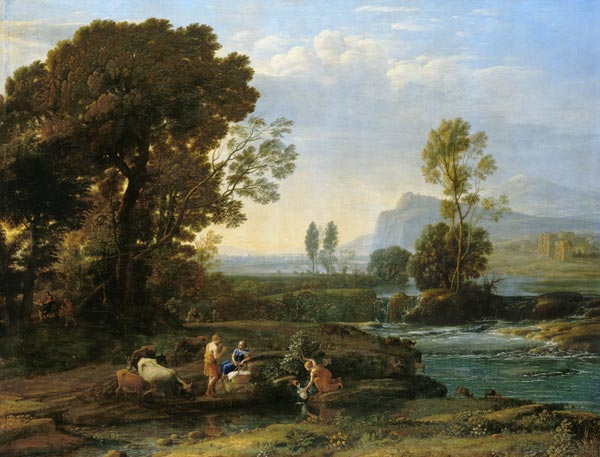 Landscape with the flight to Egypt a Claude Lorrain