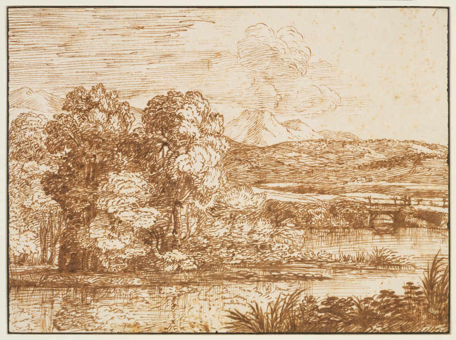 Landschaft mit Baumgruppe am Wasser a Claude Lorrain