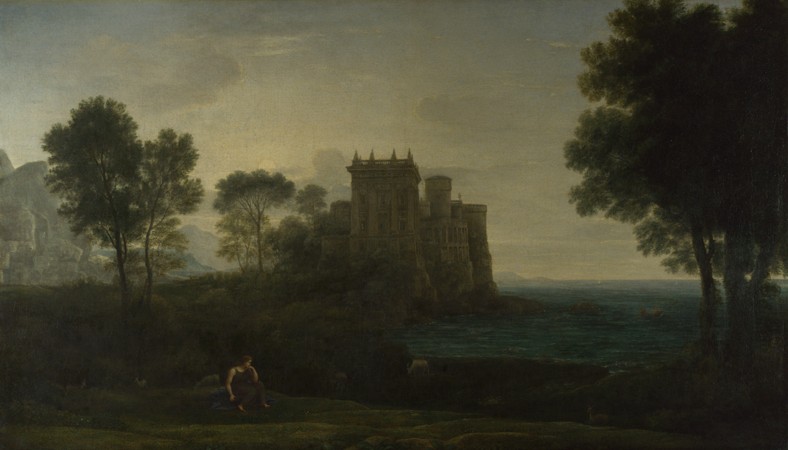 Landscape with Psyche outside the Palace of Cupid (The Enchanted Castle) a Claude Lorrain