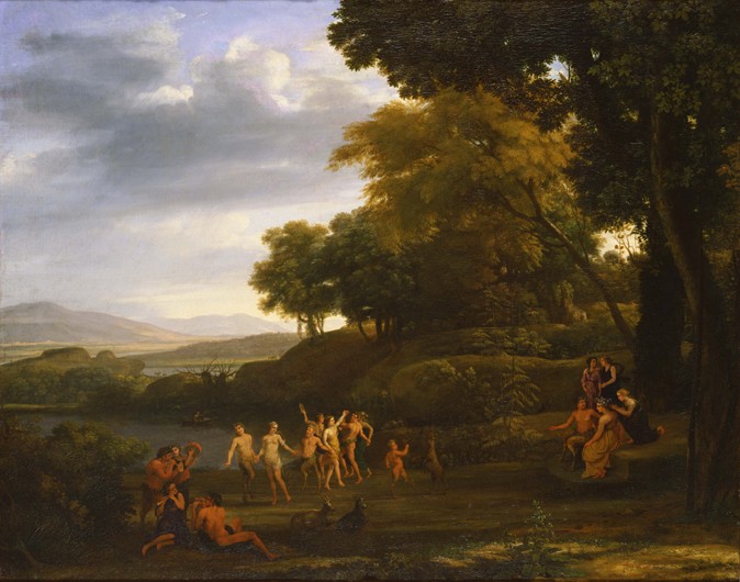 Landscape with Dancing Satyrs and Nymphs a Claude Lorrain