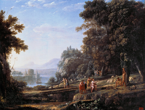 Countryside with Apollo and Marsyas. a Claude Lorrain