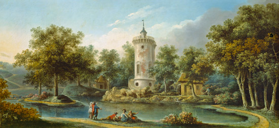 The Tour de Marlborough in the Jardin des Mesdames, Bellevue a Claude Louis Chatelet