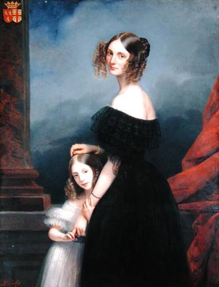 Portrait of Anne-Louise Alix de Montmorency, with her daughter a Claude-Marie Dubufe