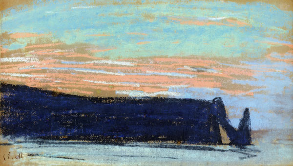 The Cliff at Etretat a Claude Monet