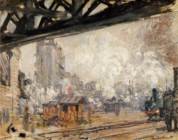 "La Gare Saint-Lazare, vue extérieure" (Außenansicht des Bahnhofs Saint-Lazare in Paris) a Claude Monet