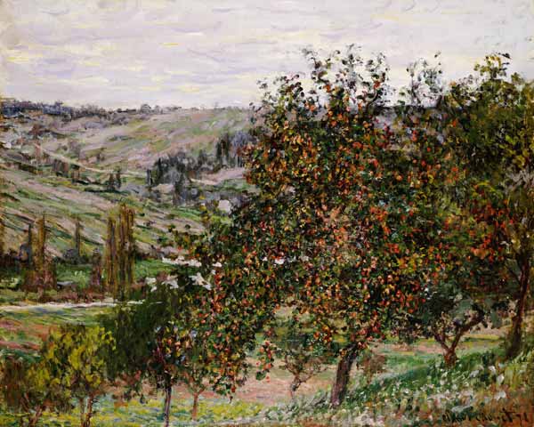 Apple trees at Vetheuil a Claude Monet