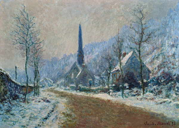 The church of Jeufosse in winter a Claude Monet