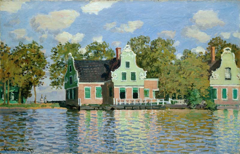 Houses by the Bank of the River Zaan a Claude Monet