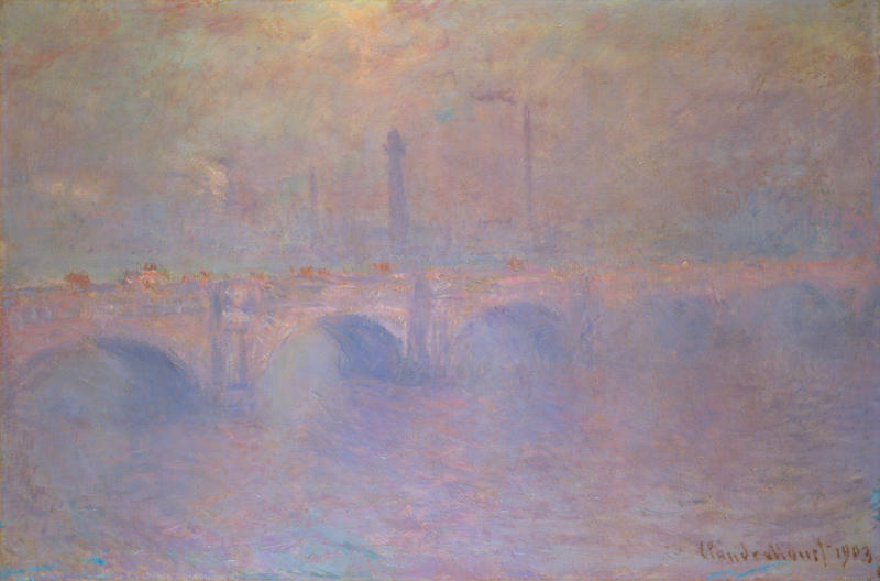 London, Thames and Waterloo bridge in the haze. a Claude Monet