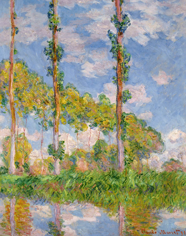 Poplars in the Sun a Claude Monet