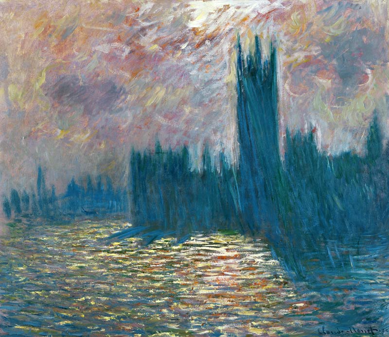Parliament, Reflections on the Thames a Claude Monet