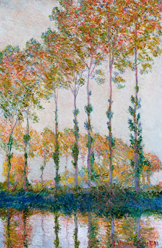 Pioppi sulle rive dell'Epte, autunno a Claude Monet