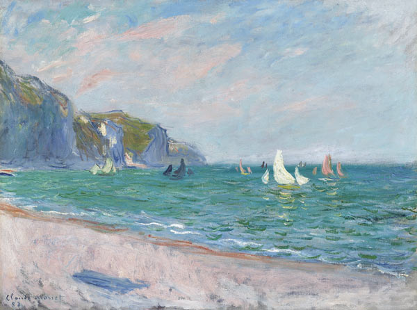 Bateaux devant les falaises de Pourville a Claude Monet