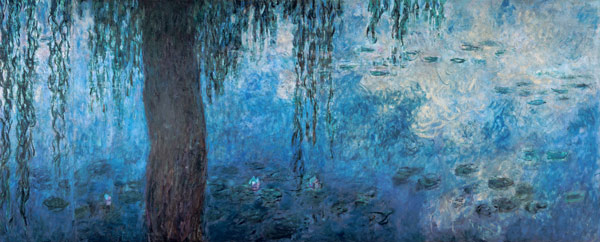 Rechtes Drittel des Seerosenbildes im Musée d`Orangerie, Südwand a Claude Monet