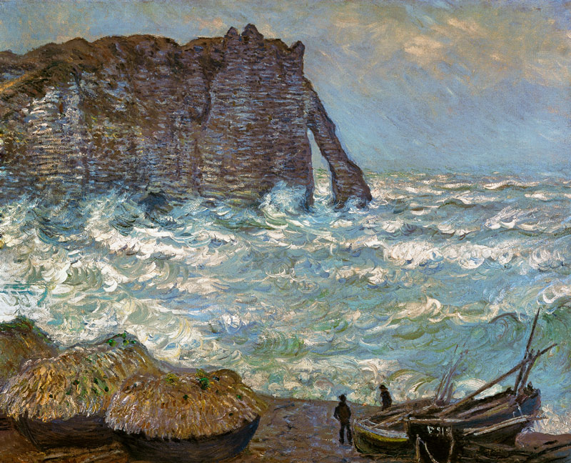 Rough Sea at Etretat a Claude Monet