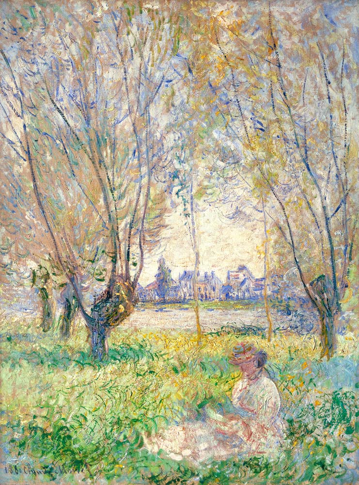 Sitzende Frau unter Weiden a Claude Monet