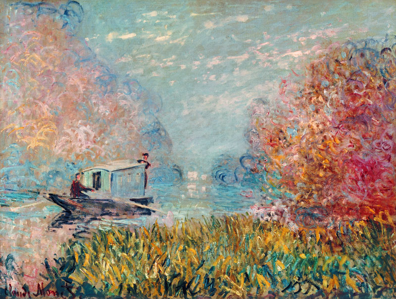 The Boat Studio on the Seine a Claude Monet