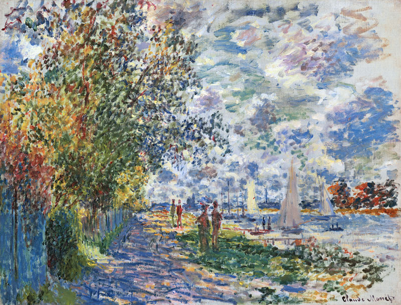 The Riverbank at Gennevilliers a Claude Monet