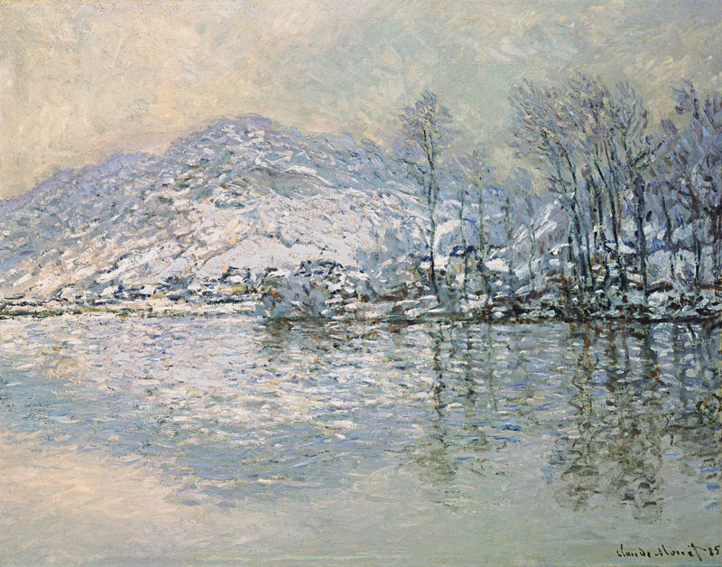 The Seine at Port Villez in Winter a Claude Monet