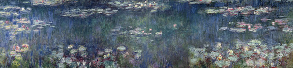 Waterlilies: Green Reflections, 1914-18 (left and right section) a Claude Monet