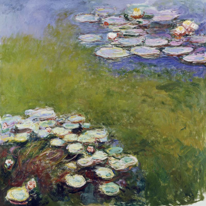 Waterlilies, Harmony in Blue a Claude Monet