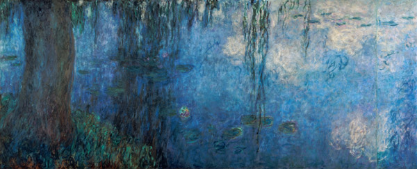 Waterlilies: Morning with Weeping Willows, detail of the left section a Claude Monet
