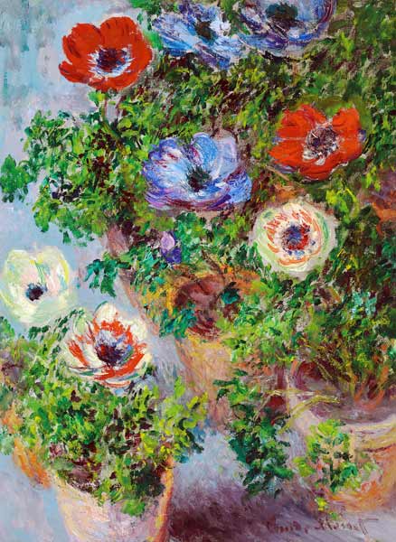 Anemonen in einer Vase a Claude Monet