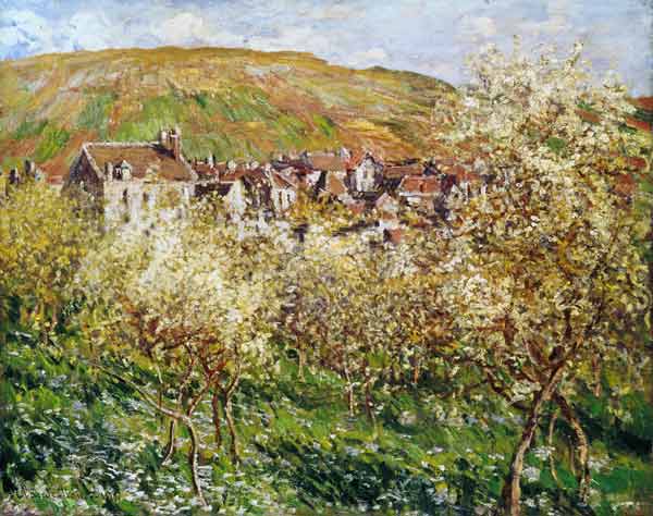 Apple Trees in Blossom a Claude Monet