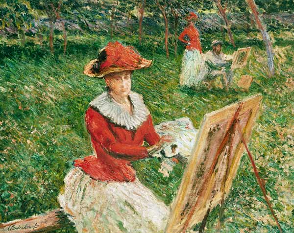 Blanche Hoschede (1864-1947) Painting a Claude Monet