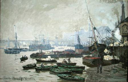 Boats in the Pool of London a Claude Monet