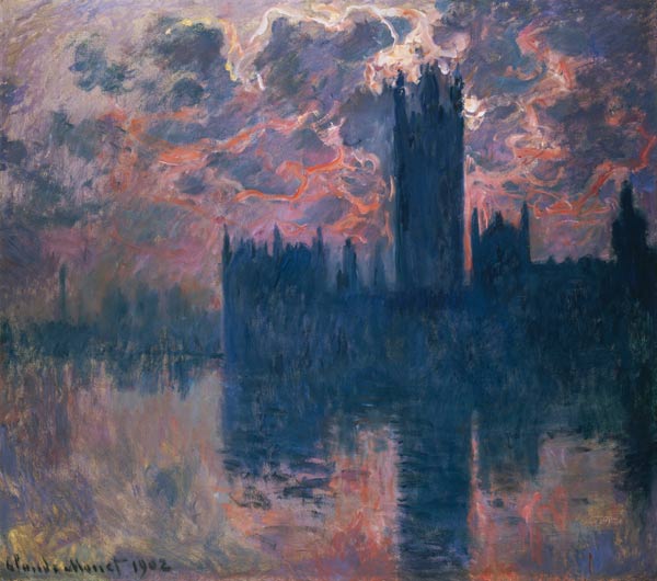 Parliament, Sunset a Claude Monet
