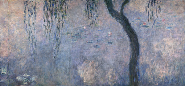 Waterlilies: Two Weeping Willows, right section a Claude Monet