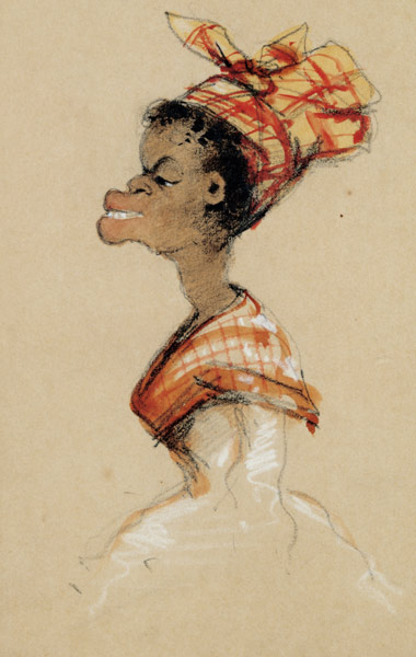 Coloured woman with Madras (caricature) a Claude Monet